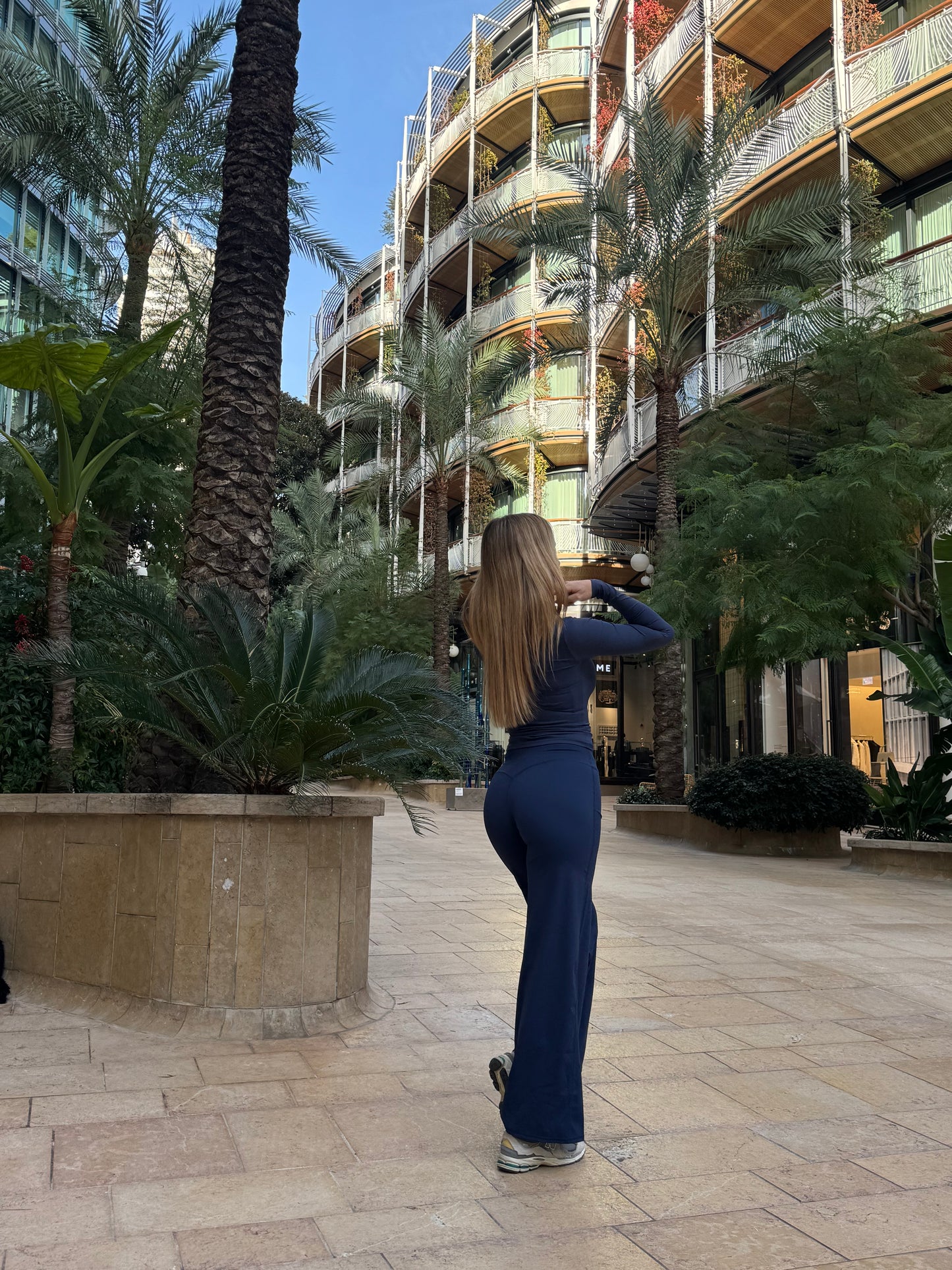 Ensemble SeamlessSolution™ Bleu Foncé - Tee-shirt Manches longues & Legging Flair NAVYBLUE