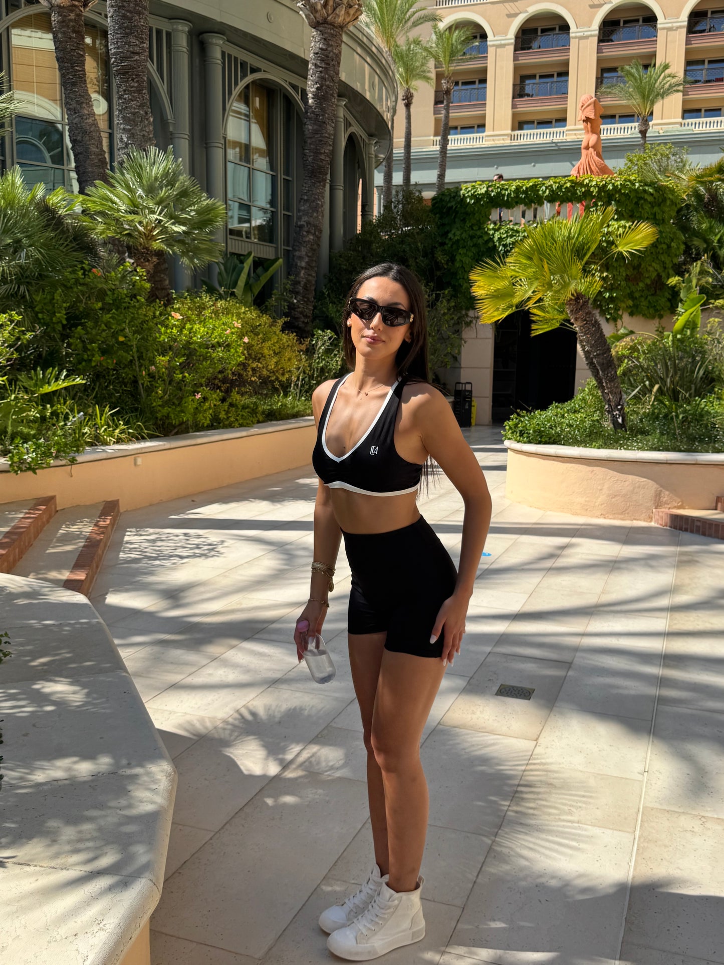 SHORT DE YOGA - "NINA" NOIR