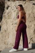 Ensemble SeamlessSolution™ Violet Foncé - Brassière et Legging Évasé Flair TIARA