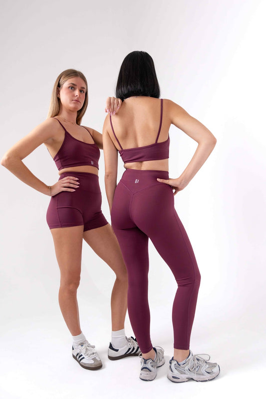 Ensemble SeamlessSolution™ de Yoga Bordeaux -  Brassière et Legging BAUME