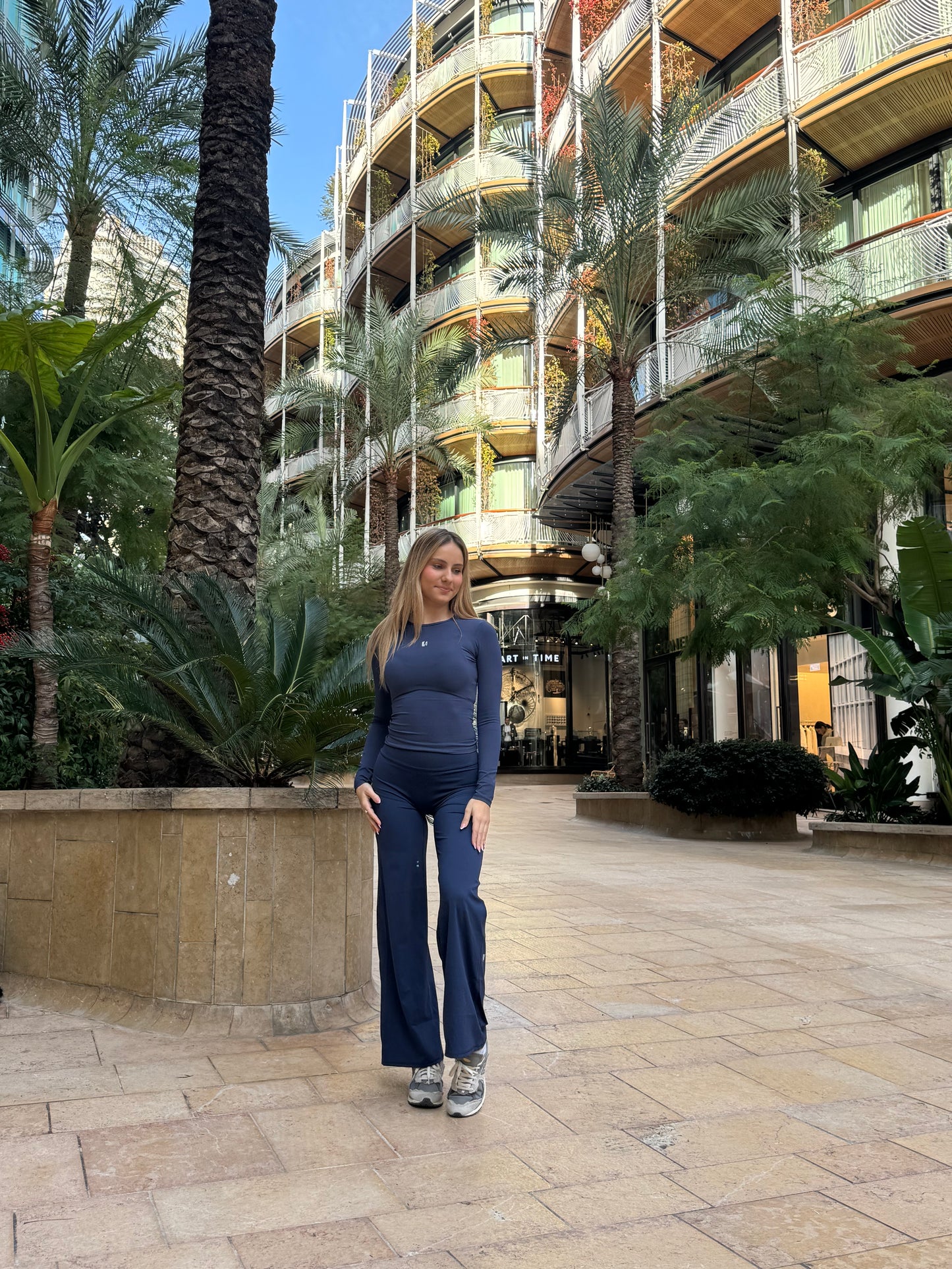 Ensemble SeamlessSolution™ Bleu Foncé - Tee-shirt Manches longues & Legging Flair NAVYBLUE