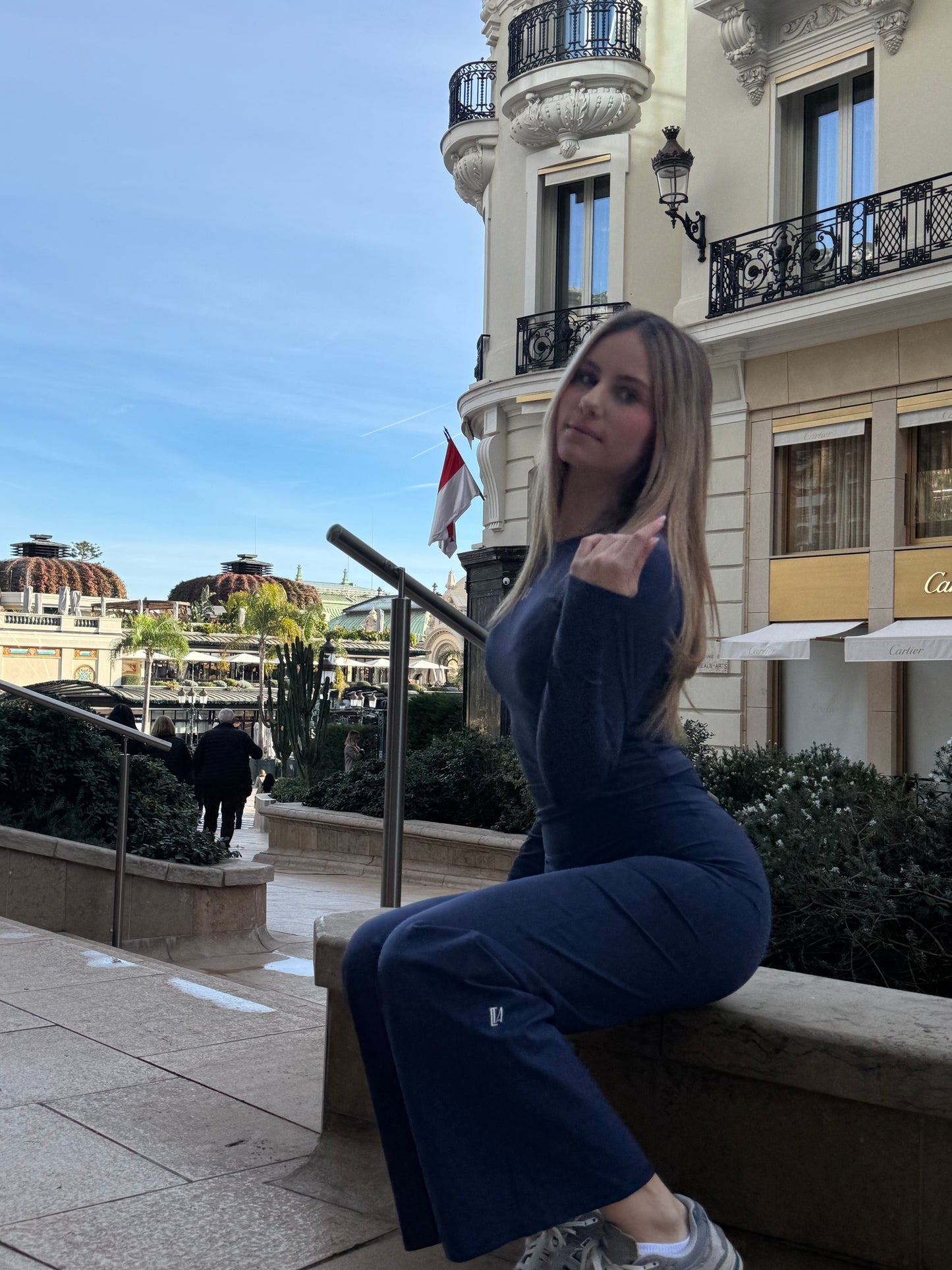 Ensemble SeamlessSolution™ Bleu Foncé - Tee-shirt Manches longues & Legging Flair NAVYBLUE