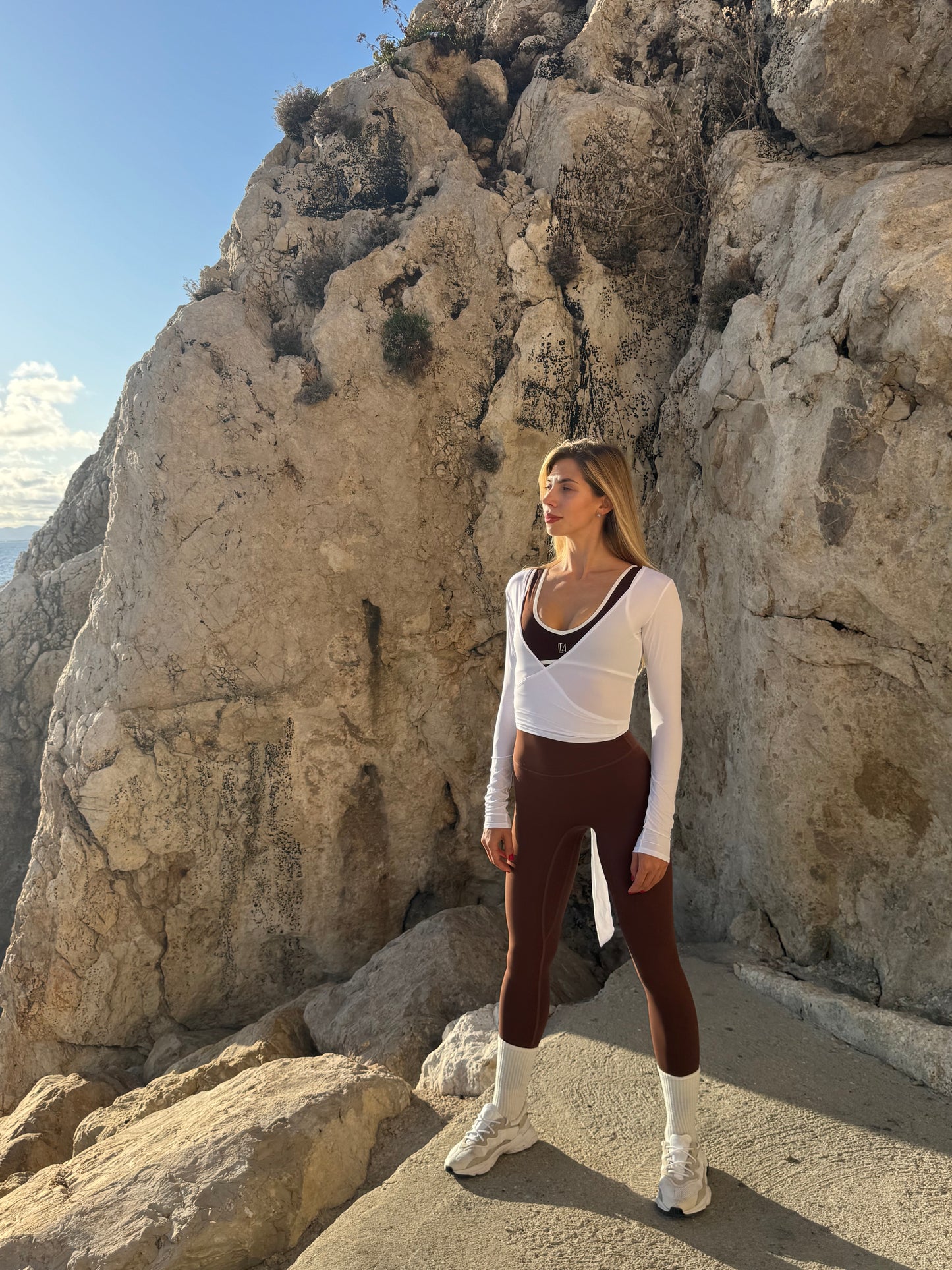 Ensemble SeamlessSolution™ Marron - Brassière Flow Light & Legging CELIA